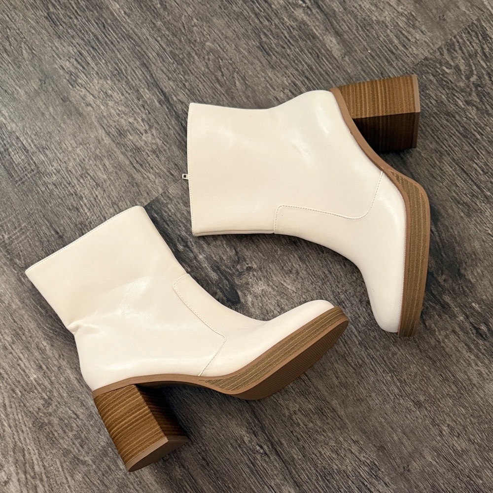 Elegant Cream Ankle Boots